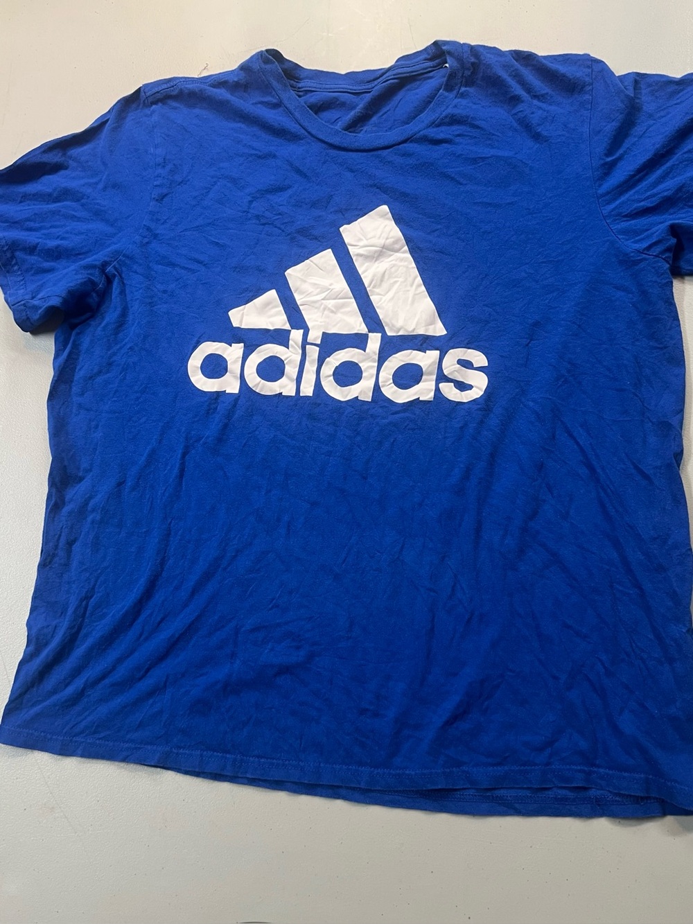 adidas Blue Logo T-Shirt Men’s XL Athletic Casual Graphic Tee